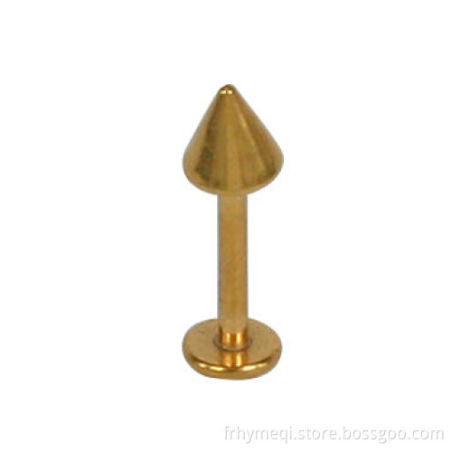 Titanium Plated 16 Gauge 1/4" Internally Threaded 3mm Cone Labret Body Jewelry